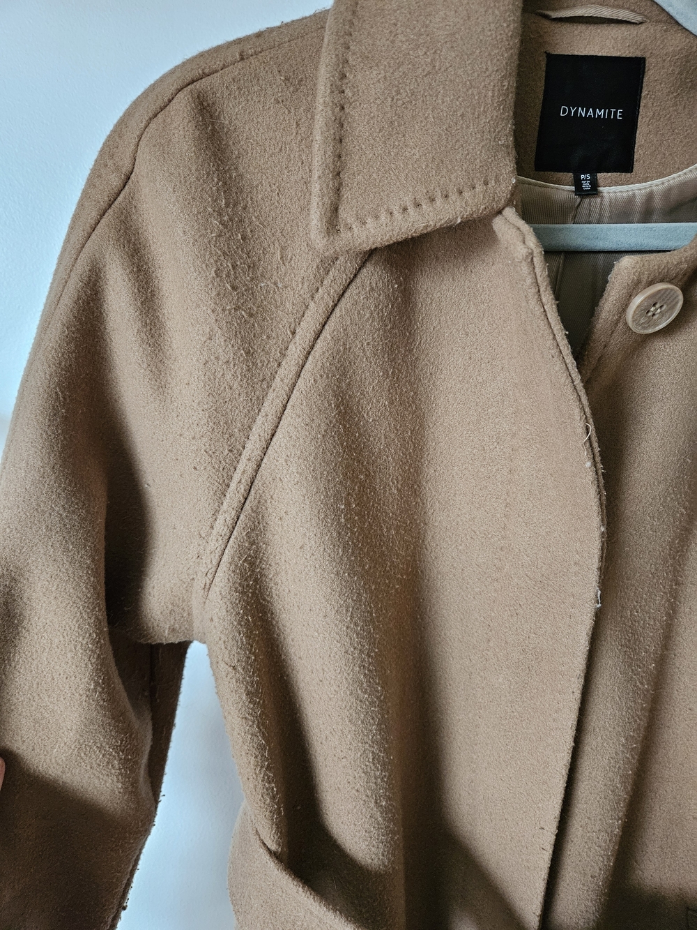 Dynamite Camel Belted Trench Coat - Picture 4 of 5